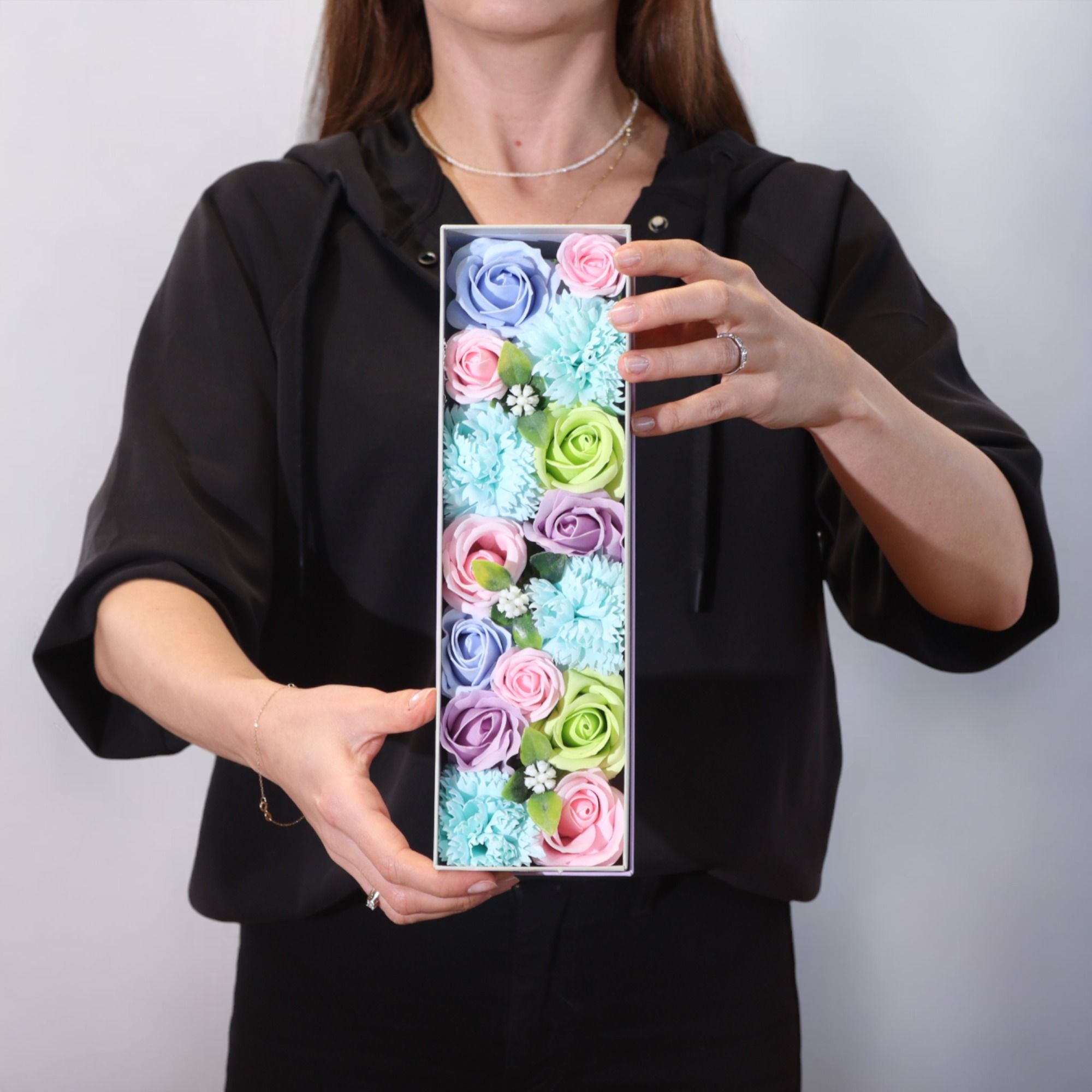 Flores de Jabón Celebraciones y Festejos -  Caja Larga ( 6 modelos diferentes )