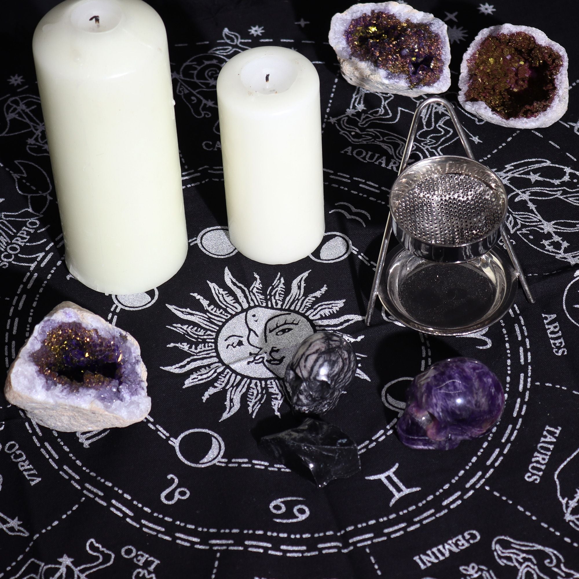 Mantel de Altar Esotérico con Flecos (50x50 cm)( 6 modelos )