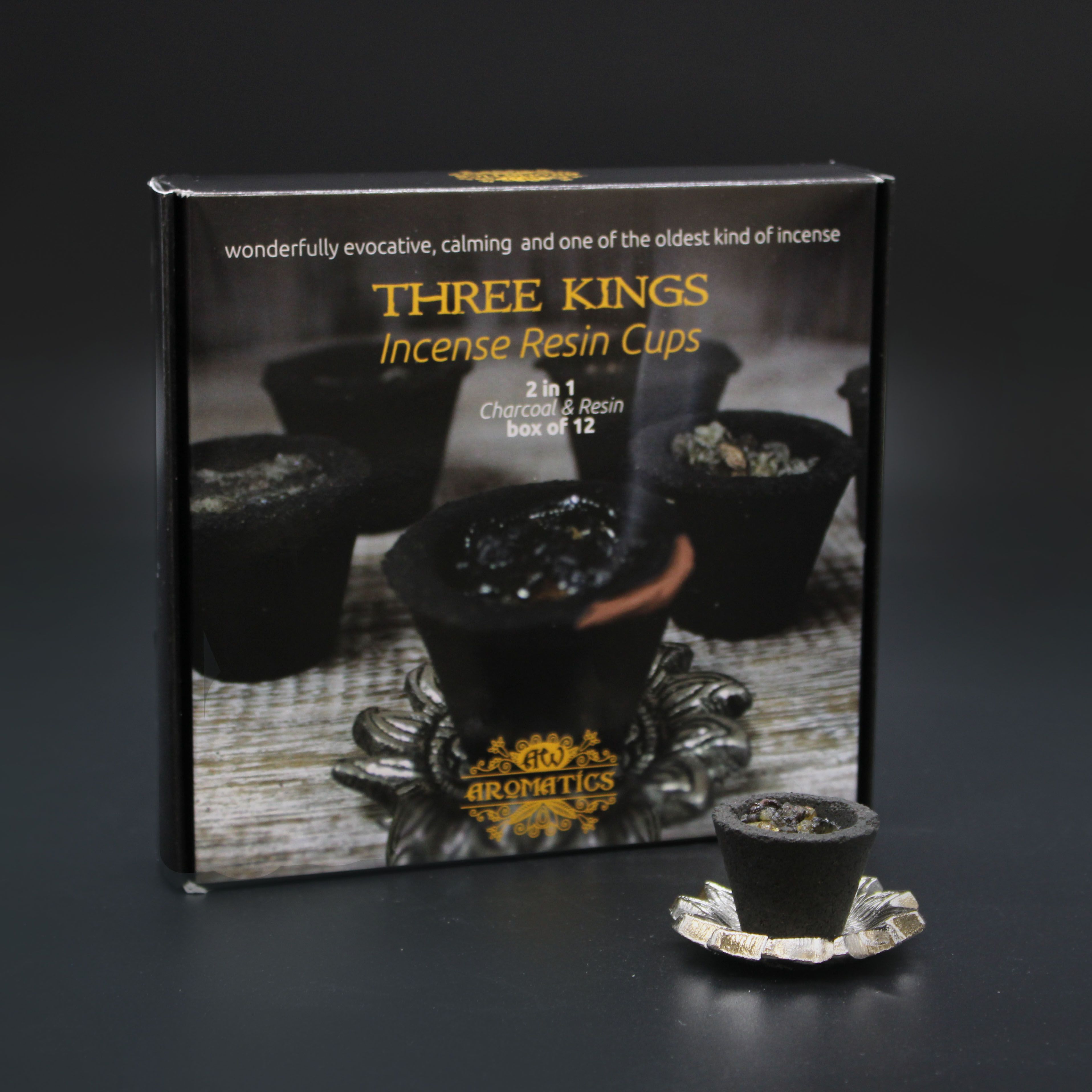 Caja de 12 Copas de Resina - Tres Reyes