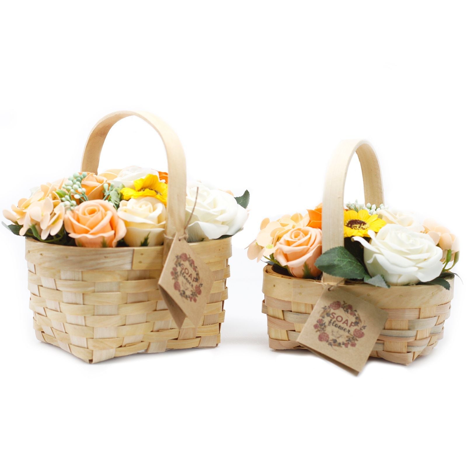 Ramo de Flores de Jabón en Cesta/Canasta de Mimbre ( 8 modelos )