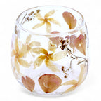 Portavelas recto de Vidrio floral natural - rosa - (8x8cm)