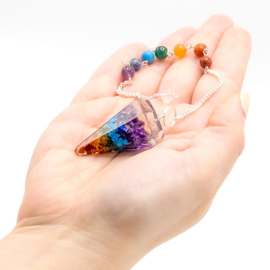 Péndulo de Orgonita 7 Chakras (Hecho a Mano) ( 12 modelos )