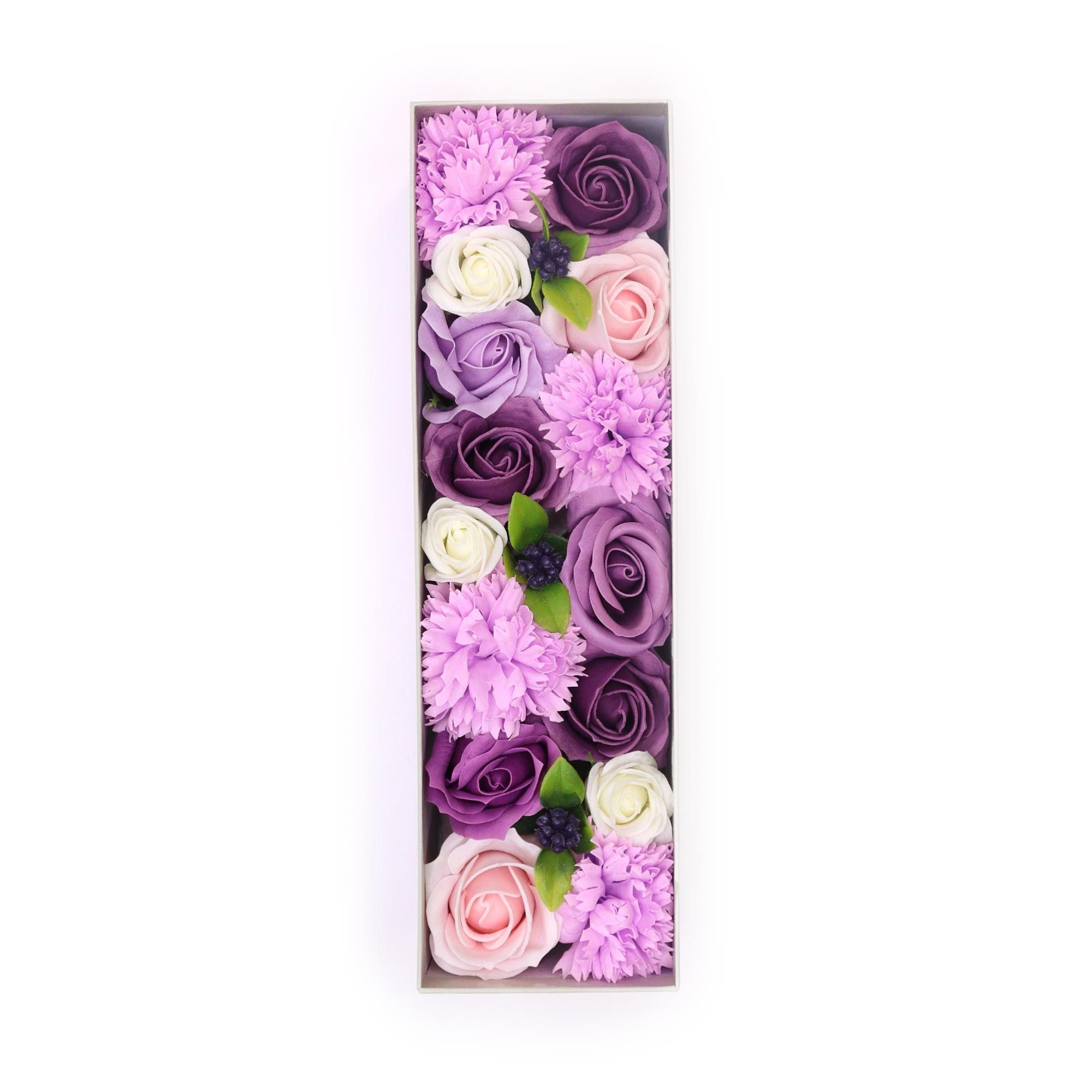 Flores de Jabón Celebraciones y Festejos -  Caja Larga ( 6 modelos diferentes )