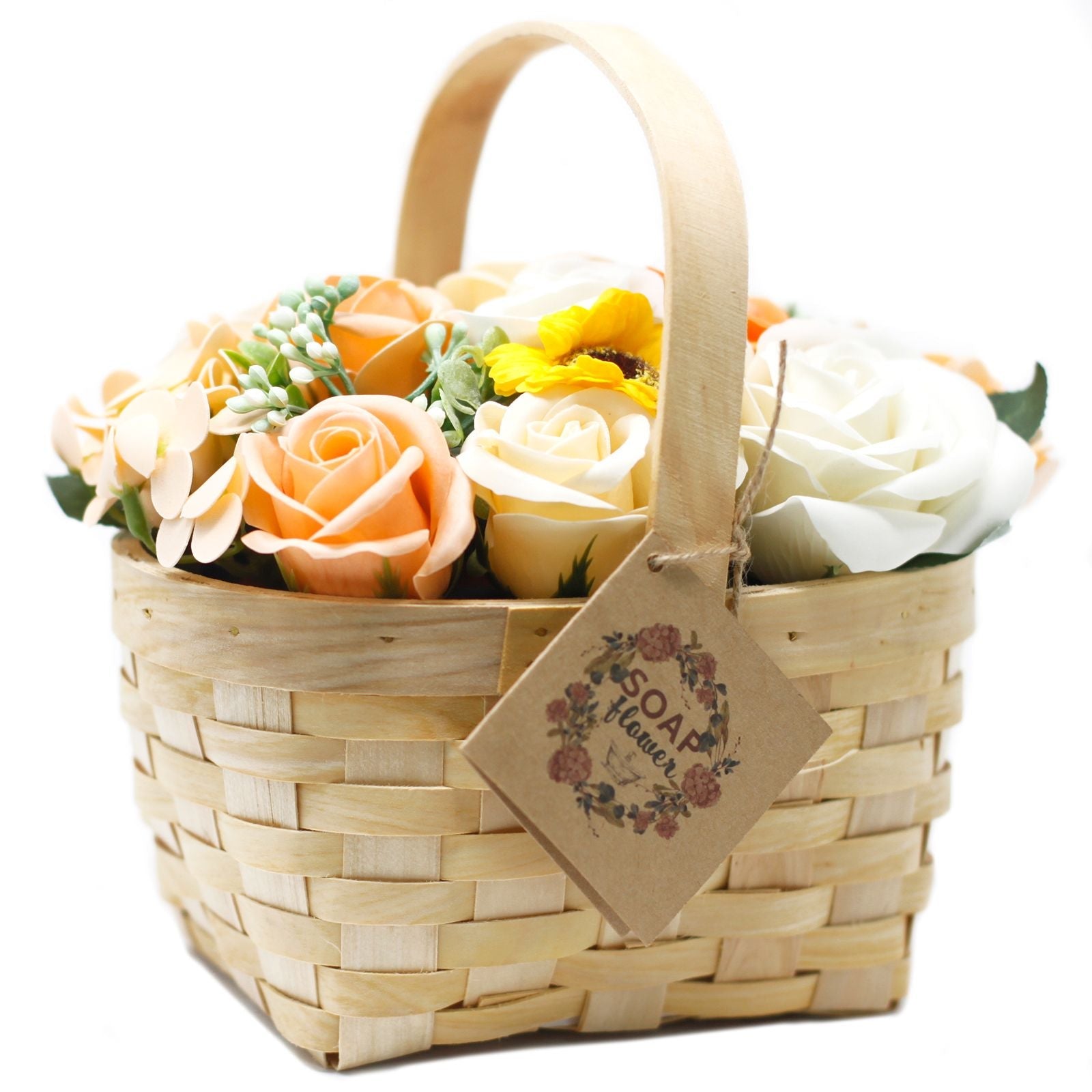Ramo de Flores de Jabón en Cesta/Canasta de Mimbre ( 8 modelos )