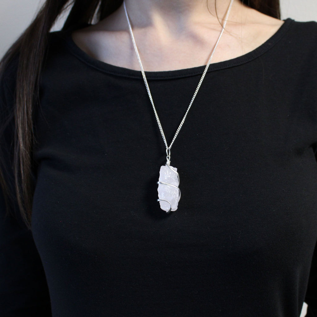 Collar de gemas envueltas en espiral - Opalita en bruto 2
