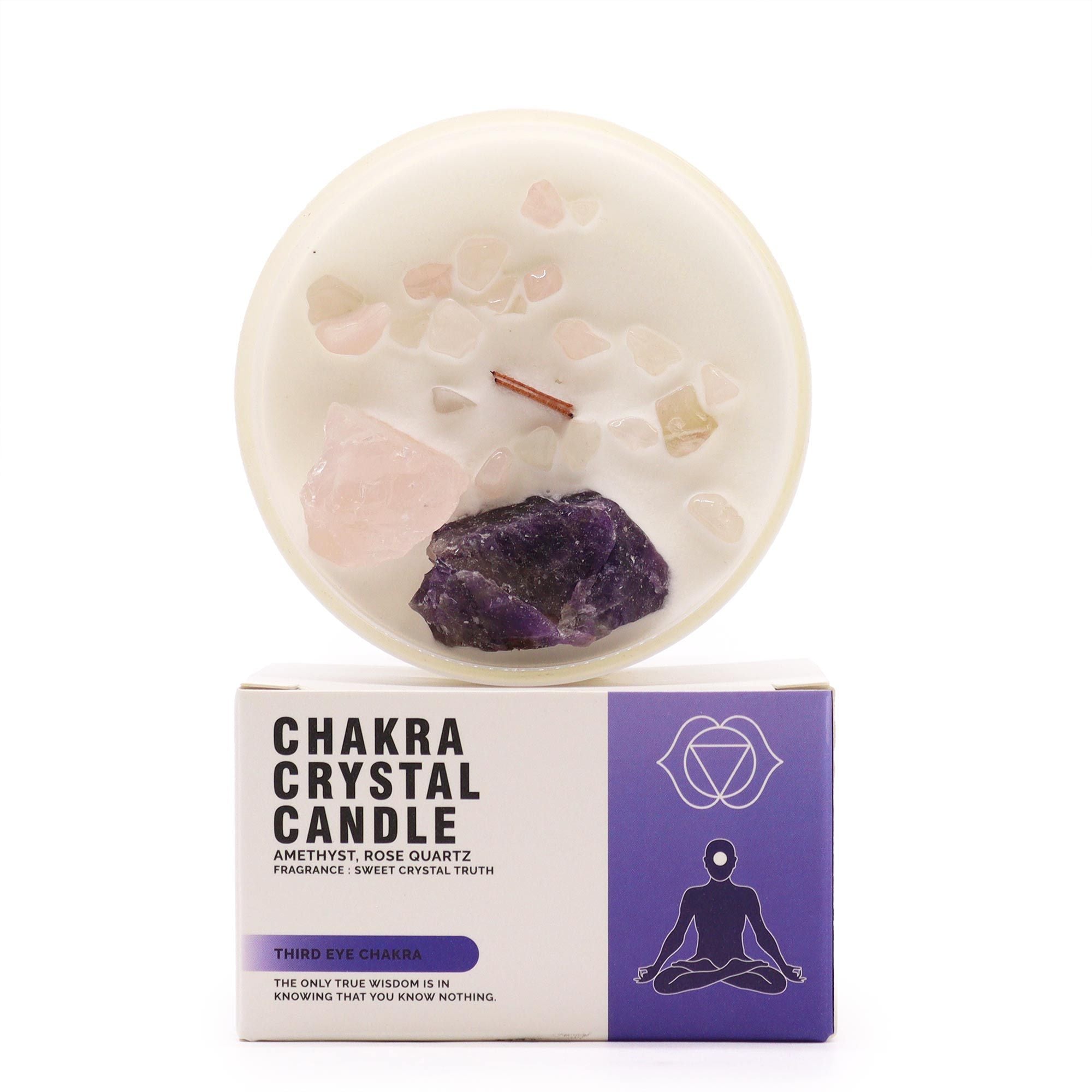 Vela de Chakra con Cristales Naturales ( 8 modelos )
