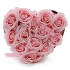 Caja de Regalo - Flor de Jabón  13 Rosas Rosas - corazon