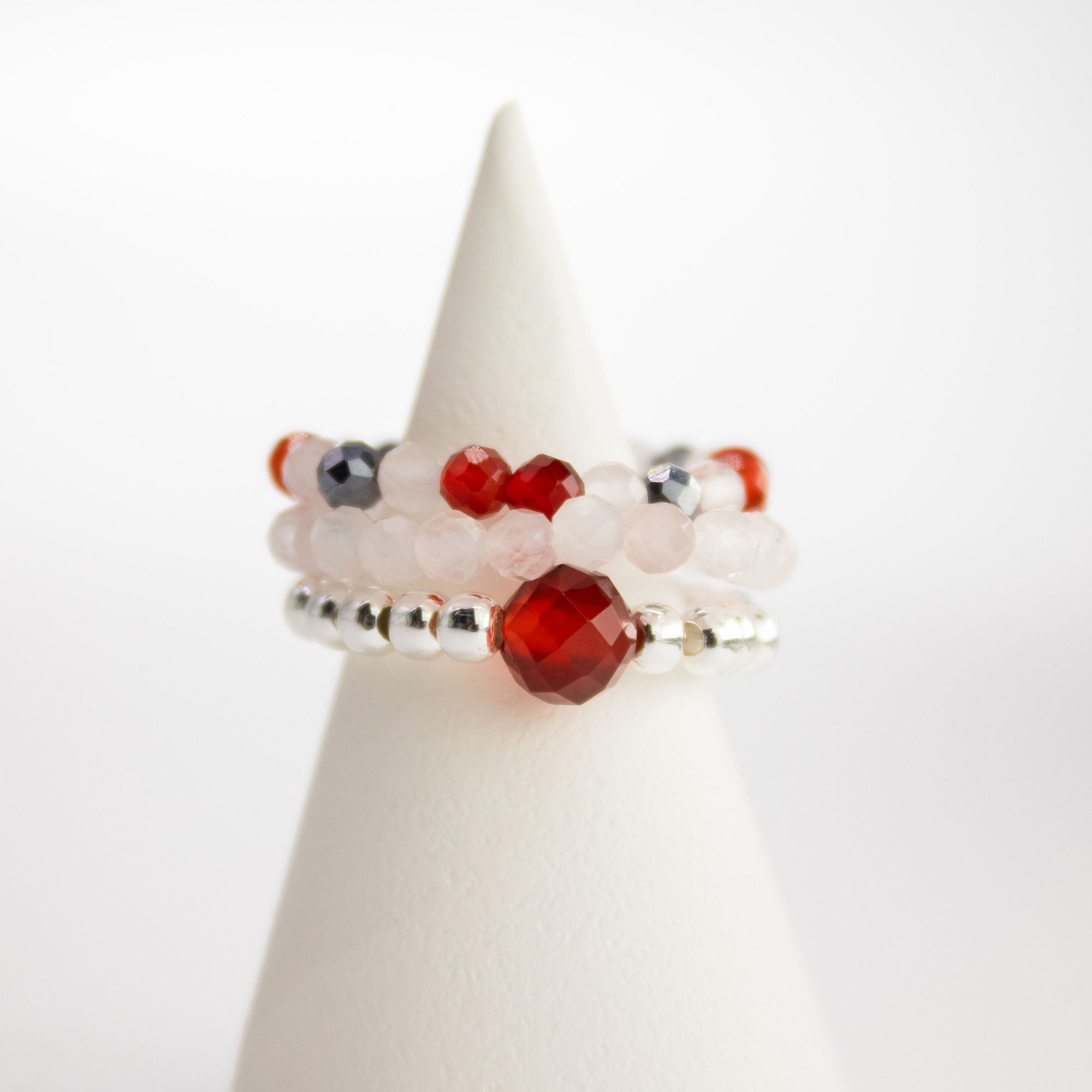 Conjunto de 3 Anillos con Gemas Ninfa ( 7 modelos )
