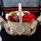 Ramo de Flores de Jabón en Cesta/Canasta de Mimbre ( 8 modelos )