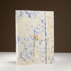 Cuaderno de algodón azul mixto Lokta grande (21x15cm) - 45 hojas - incluye marcador
