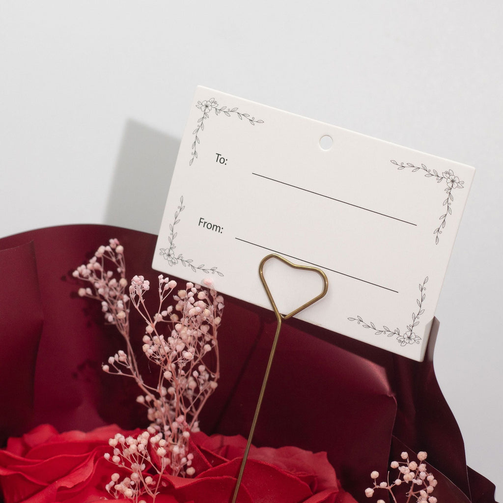 Ramo Grande de Flores de Jabón - El Amor es Eterno - Tarjeta de Regalo ( 3 modelos )