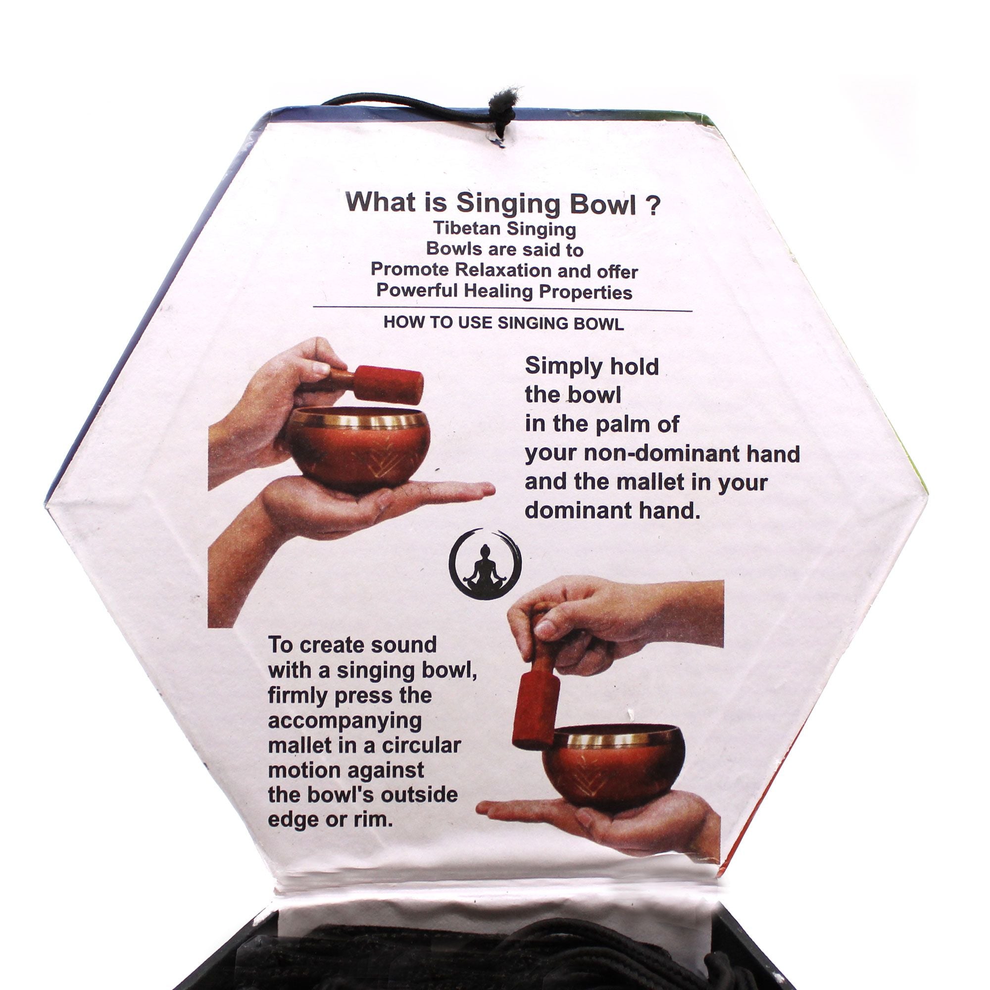 Juego de Cuenco Tibetano - Movimientos de Yoga - Blanco/Azul 10,7 cm