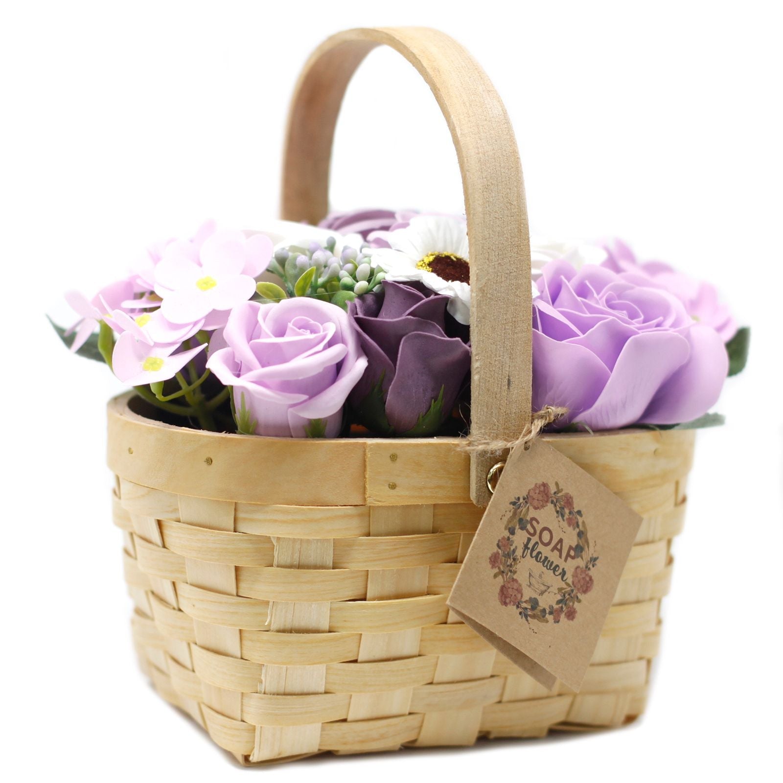 Ramo de Flores de Jabón en Cesta/Canasta de Mimbre ( 8 modelos )