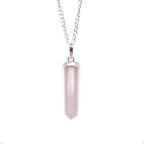 Colgante de Punto Clásico de Piedras Preciosas - Cuarzo Rosa