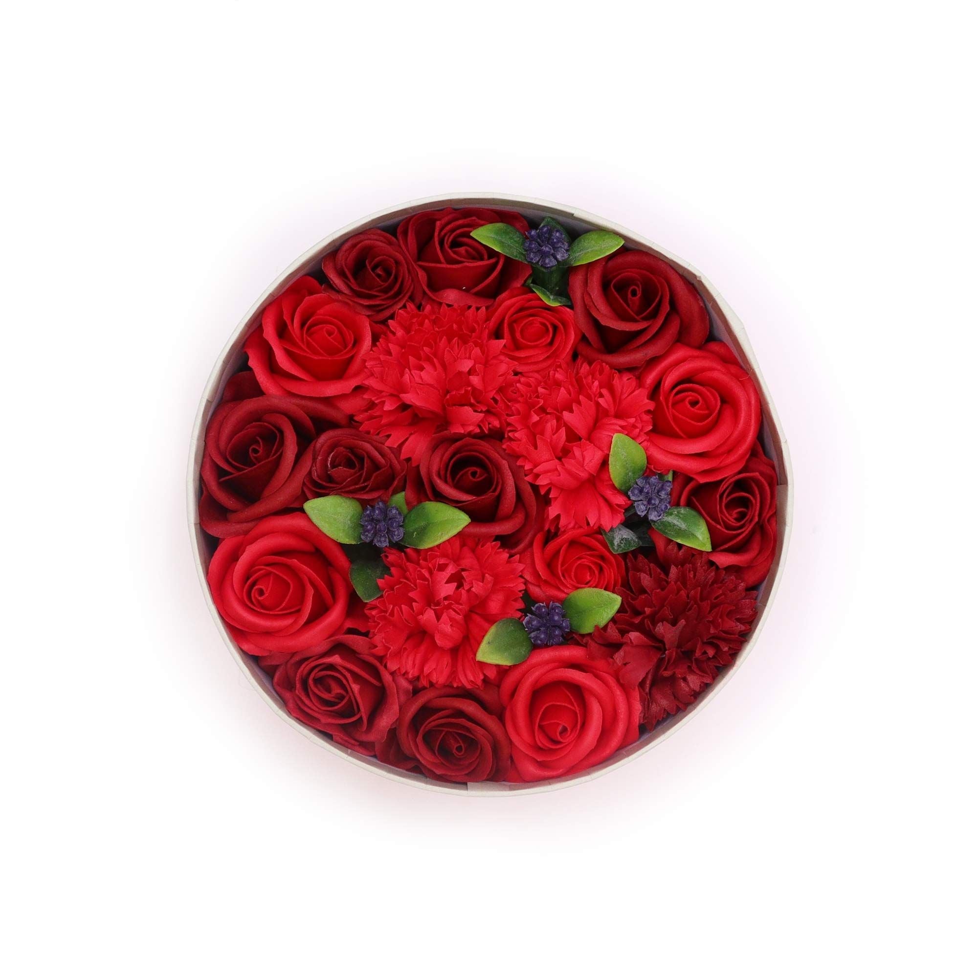 Flores de Jabón Celebraciones y Festejos -  Caja Redonda ( 6 modelos diferentes )