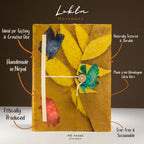 Lokta Bold Floral Notebook – Grande (21x15cm) – 45 hojas – Incluye marcapáginas – Oliva