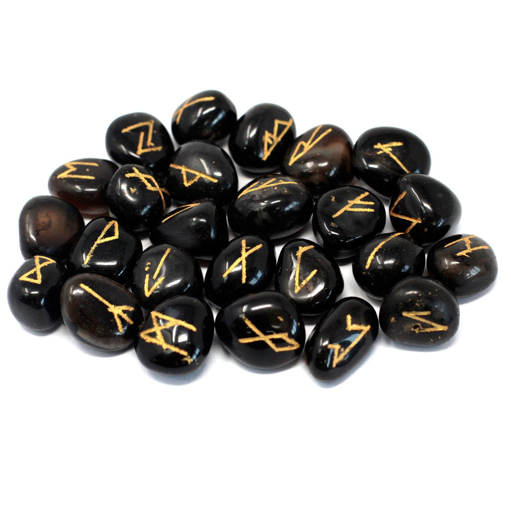 Juego de Runa de la India en bolsas - Ónix negro