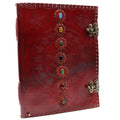 Libro Grande de Cuero de los 7 Chakras - 10x13"