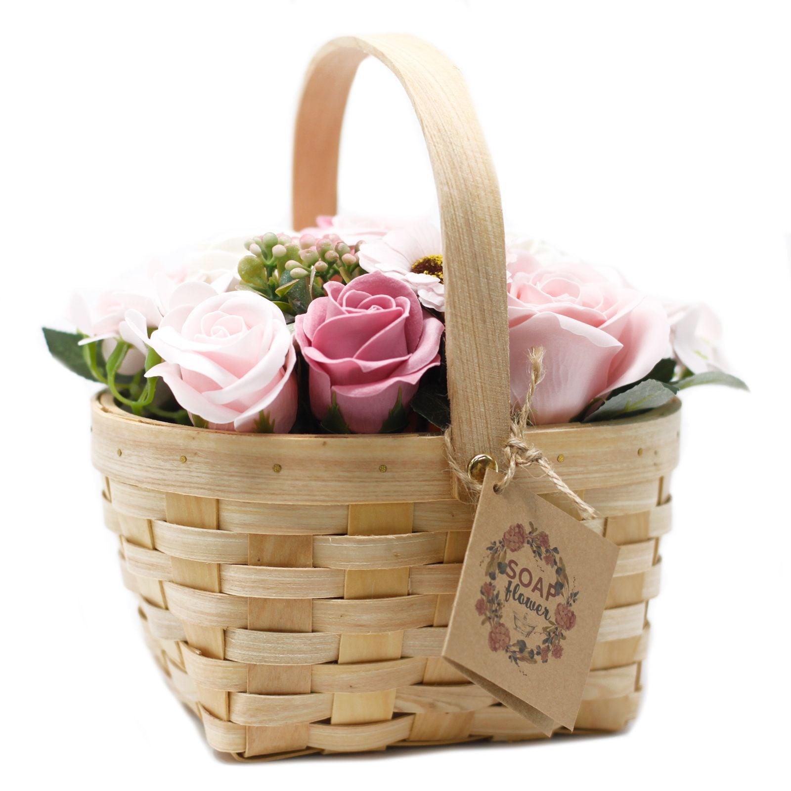 Ramo de Flores de Jabón en Cesta/Canasta de Mimbre ( 8 modelos )