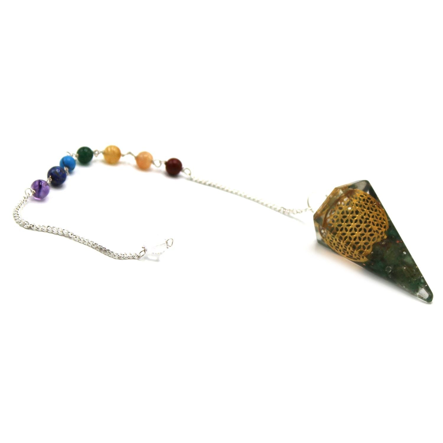 Péndulo de Orgonita 7 Chakras (Hecho a Mano) ( 12 modelos )
