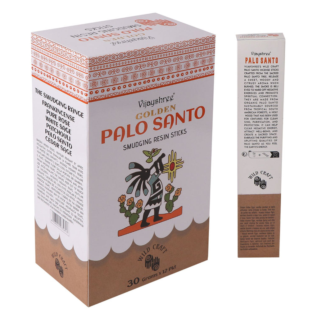 Varillas de resina para difuminar Palo Santo dorado de 30 g (6 unidades)