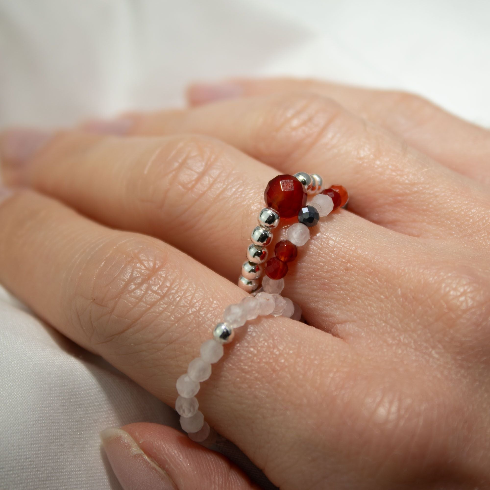Conjunto de 3 Anillos con Gemas Ninfa ( 7 modelos )