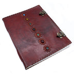 Libro Grande de Cuero de los 7 Chakras - 10x13"