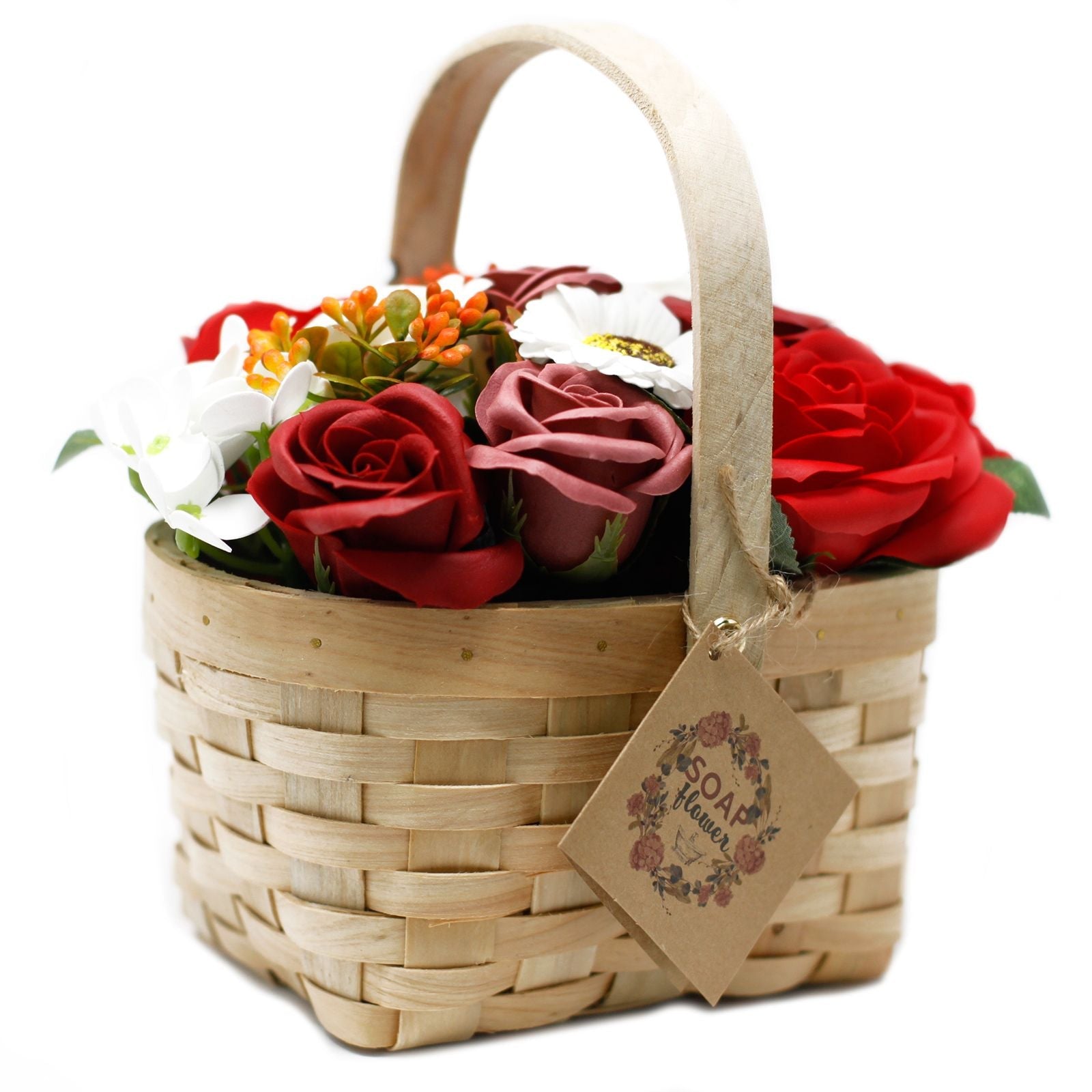 Ramo de Flores de Jabón en Cesta/Canasta de Mimbre ( 8 modelos )