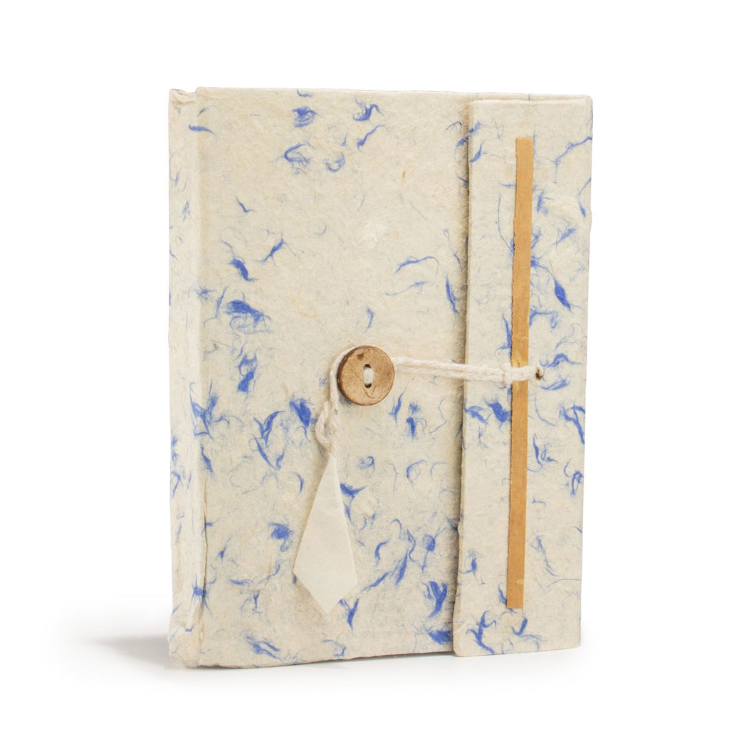Cuaderno de algodón azul mixto Lokta grande (15x12 cm) - 45 hojas