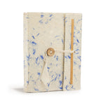 Cuaderno de algodón azul mixto Lokta grande (15x12 cm) - 45 hojas