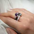 Conjunto de anillos de gema del espíritu de ninfa - Luna Llena
