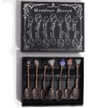 Set de 7 Cucharas de Bruja de Cristal con Piedra Preciosa de Bronce