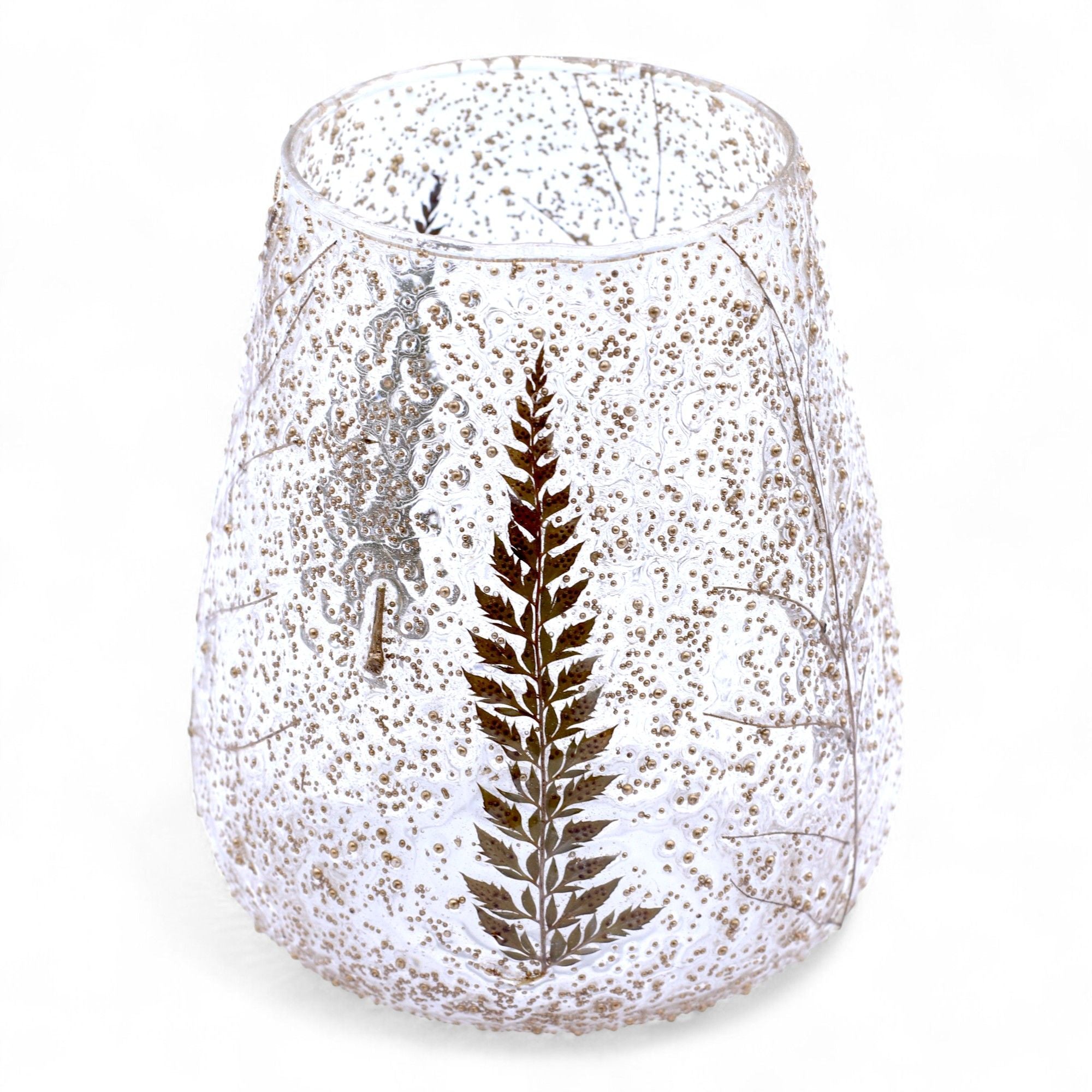 Portavelas de Cristal con Flores Prensadas – Decoración Natural ( 12 modelos diferentes )