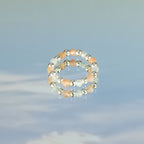Conjunto de anillos con gemas de ninfa espiritual - Puesta de sol marina