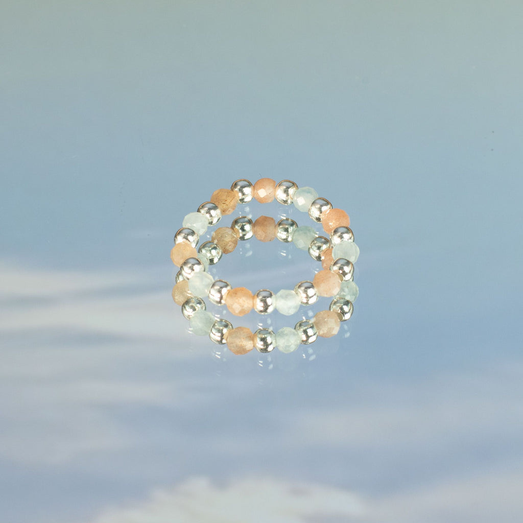 Conjunto de 3 Anillos con Gemas Ninfa ( 7 modelos )