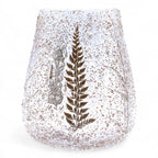 Portavelas de Vidrio floral natural -  Cuenco grande - Pino (15x12cm)