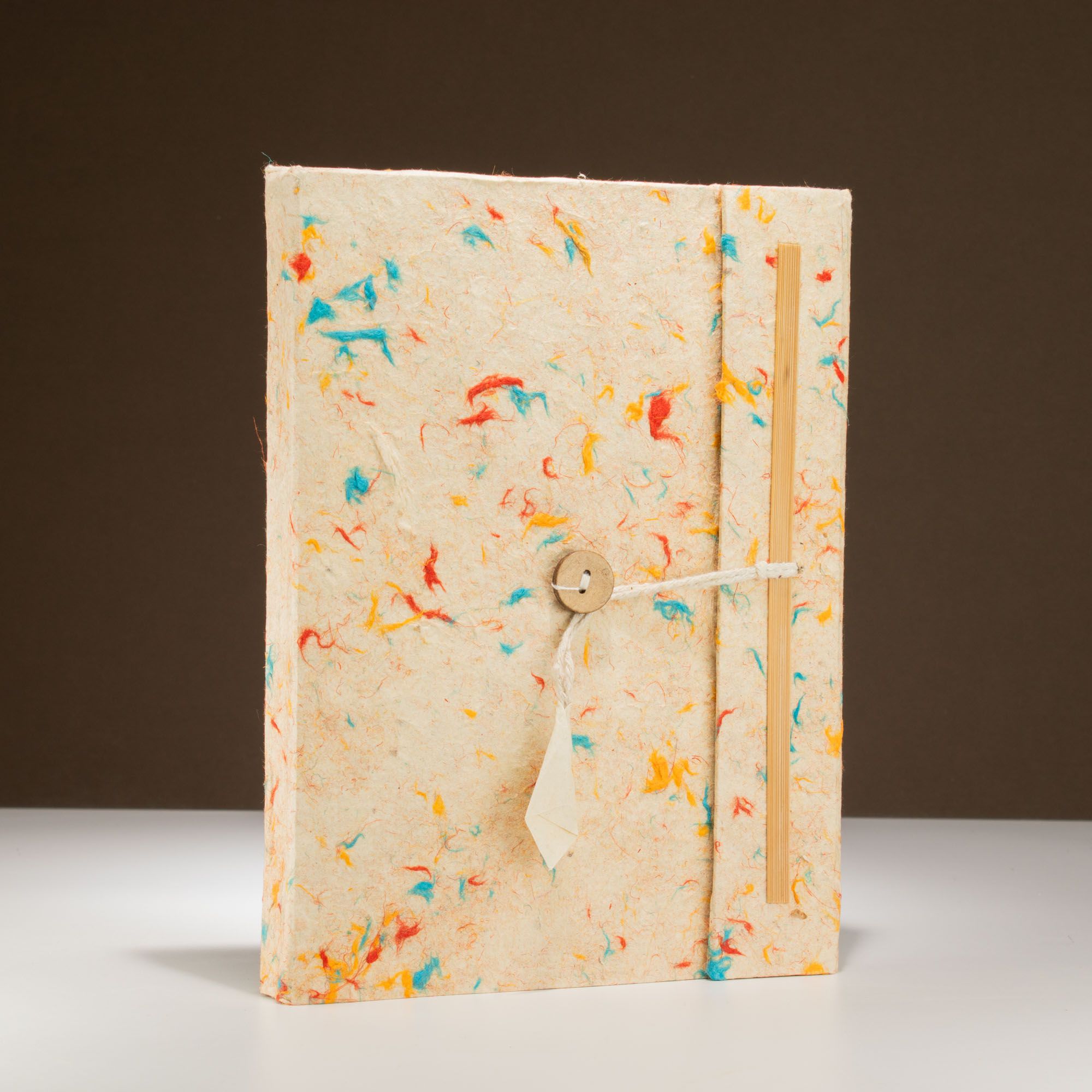 Lrg Lokta Mixed Colour Cotton Notebook (21x15cm) - 45 leafs - inc bookmark