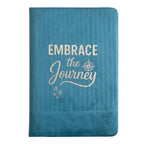 Cuaderno de terciopelo azul claro - 80 páginas - Abraza el viaje