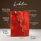 Cuaderno Lokta Bold Floral de cierre de bambú – Mediano (15x12 cm) – 45 hojas – rubí