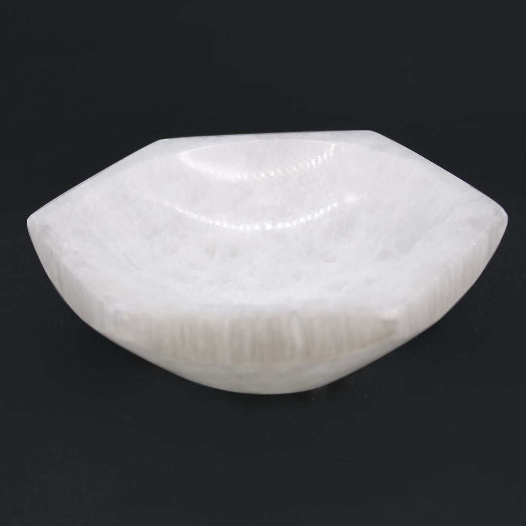 Cuenco hexagonal de selenita - 15cm