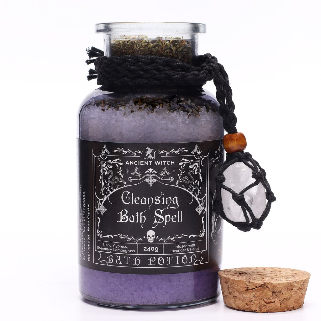 Poción Antiguo Hechizo de Baño de Bruja y amuleto de cristal de roca - Purificación