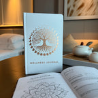 Cuaderno de Bienestar Blanco - 120 páginas - Árbol de la Vida en oro rosado