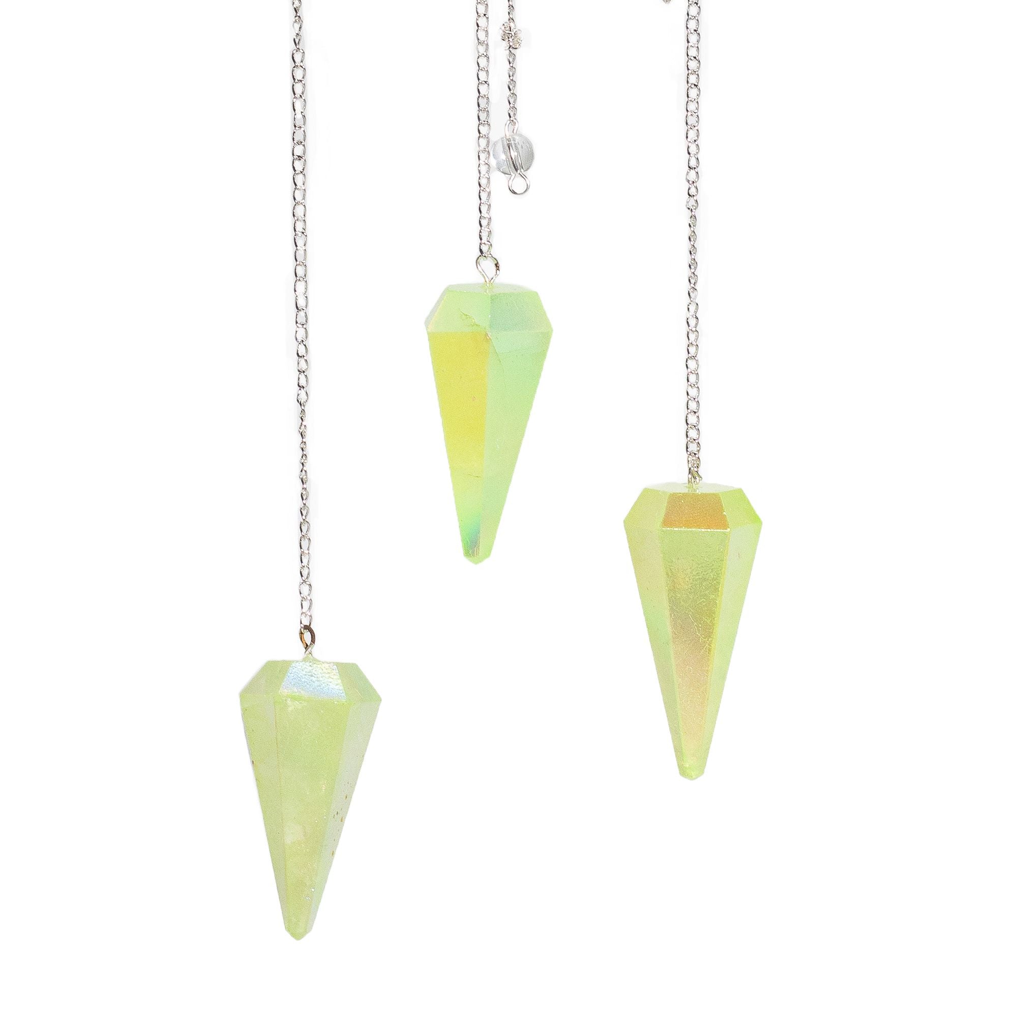 Péndulo de seis caras - Cristal Aurora ( 6 modelos de colores diferentes )