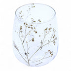 Portavelas de Vidrio floral natural - Jarrón - Margarita  - (12x11cm)