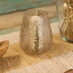 Portavelas de Vidrio floral natural -  Cuenco grande - Pino (15x12cm)