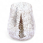 Portavelas de Vidrio floral natural -  Cuenco grande - Pino (15x12cm)