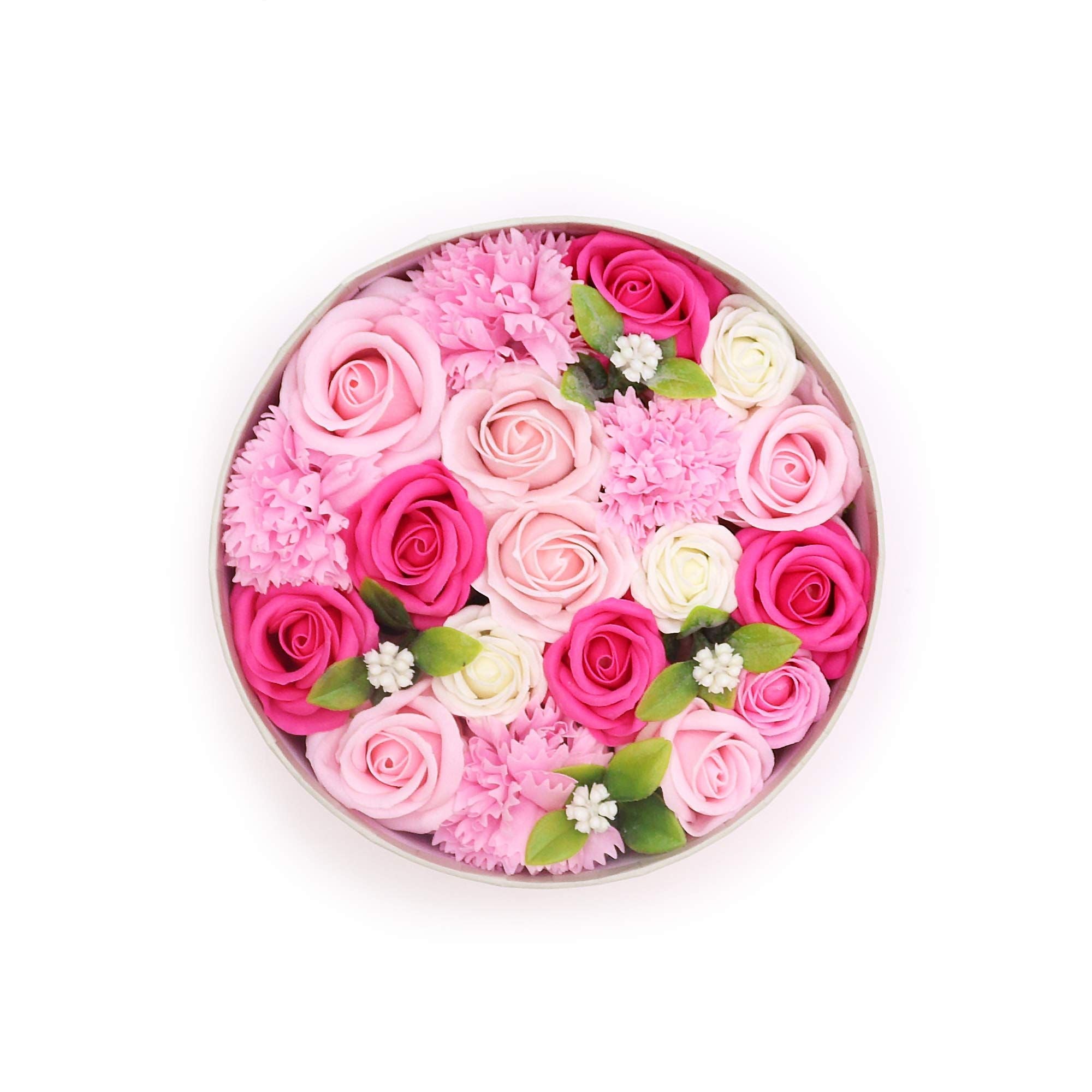 Flores de Jabón Celebraciones y Festejos -  Caja Redonda ( 6 modelos diferentes )