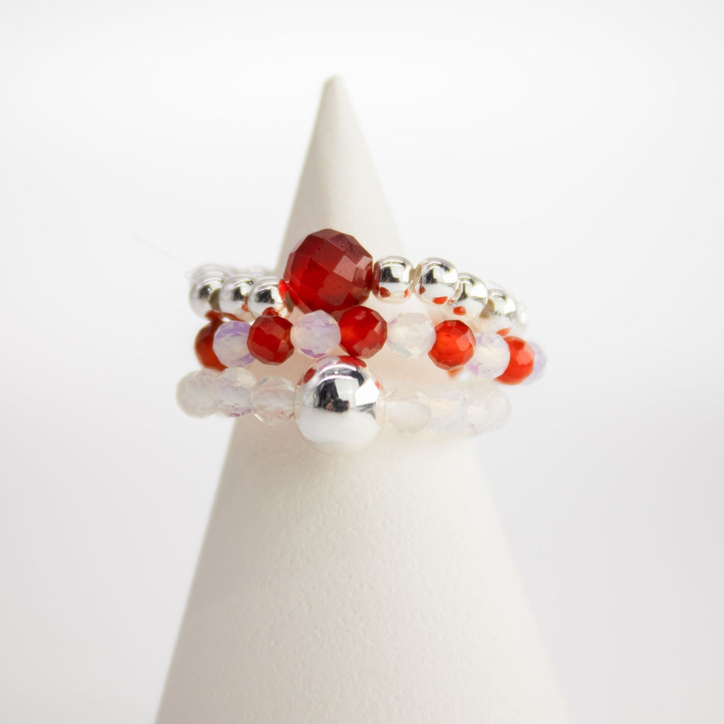 Conjunto de 3 Anillos con Gemas Ninfa ( 7 modelos )