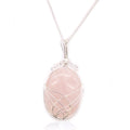 Collar de Piedras Preciosas Envueltas en Cascada - Cuarzo Rosa en bruto 1