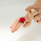 Anillos difusores de chiffón con fragancia – Rojo rosa